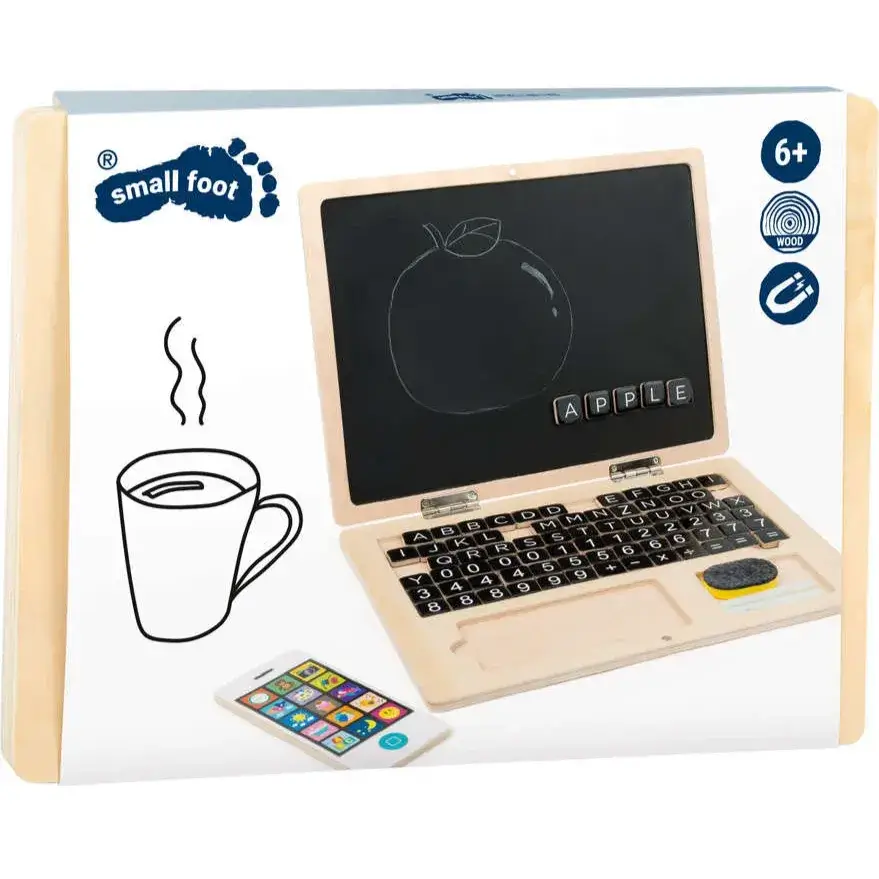 Drewniany laptop z tablicą magnetyczną / Small Foot