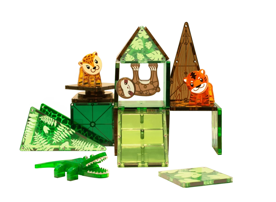 USZKODZONE OPAKOWANIE: Klocki Magnetyczne Jungle Animals 25 el. / Magna-Tiles