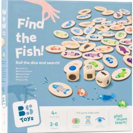 USZKODZONE OPAKOWANIE: Drewniana gra edukacyjna Znajdź rybkę / BS Toys
