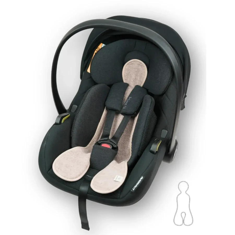 Wełniana wkładka termoregulacyjna MINI merino do fotelika 0–13 kg BEŻOWA / Patulove