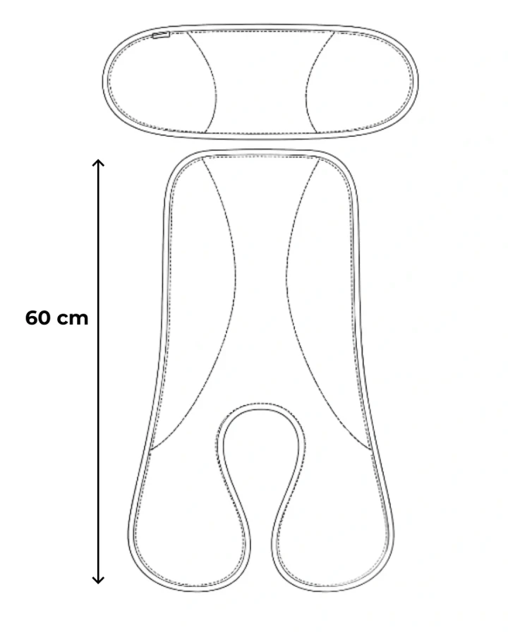 Dwuczęściowa wełniana wkładka termoregulacyjna MIDI merino do fotelika do 105 cm BEŻOWA / Patulove