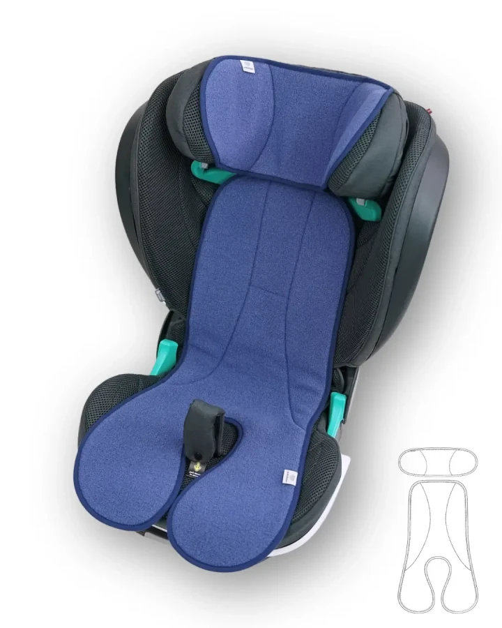 Dwuczęściowa wełniana wkładka termoregulacyjna MAXI merino do fotelika DENIM / Patulove
