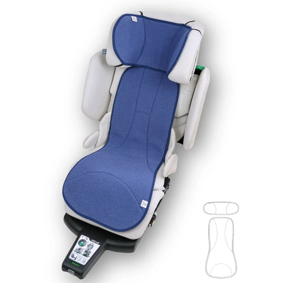 Dwuczęściowa wełniana wkładka termoregulacyjna MAXI PLUS merino do fotelika (15-36 kg) DENIM / Patulove