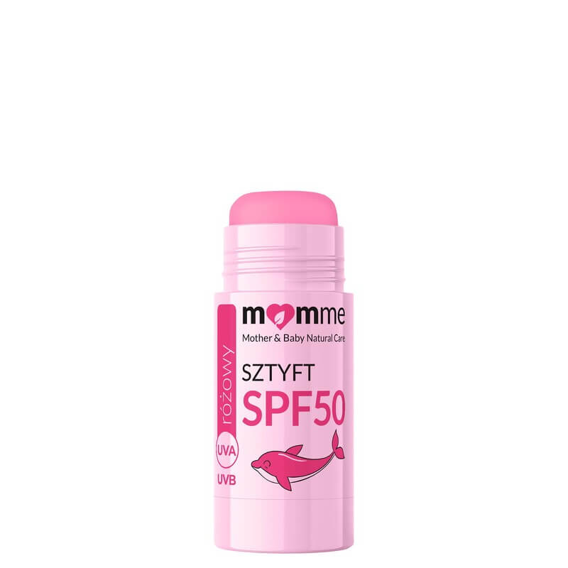 Różowy sztyft przeciwsłoneczny SPF 50, 10g / MomMe 
