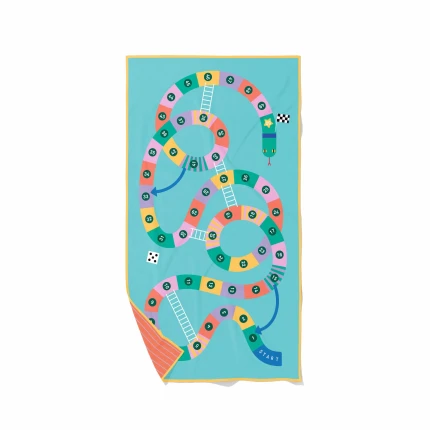 Dwustronny ręcznik plażowy PlayTowels - Snakes & Ladders / QUUT