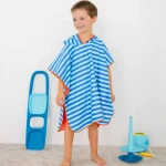 Dwustronne poncho kąpielowe dla dzieci Ocean / QUUT