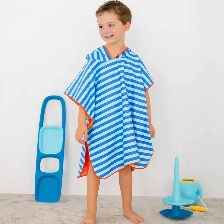 Dwustronne poncho kąpielowe dla dzieci Ocean / QUUT