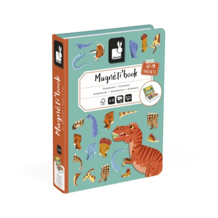 Magnetyczna układanka Dinozaury Magnetibook / Janod J02590
