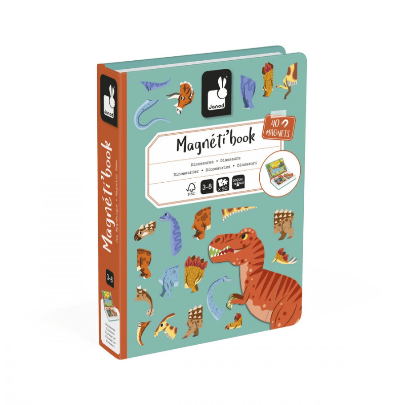 Magnetyczna układanka Dinozaury Magnetibook / Janod J02590