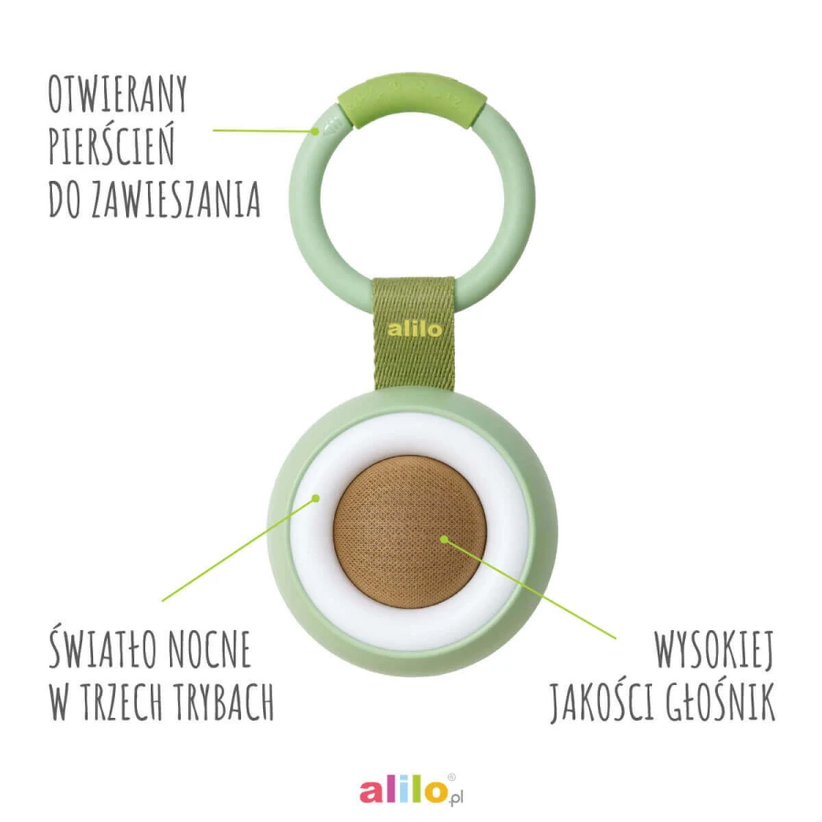 USZKODZONE OPAKOWANIE: Alilo CocoNap W1 - odtwarzacz MP3 i lampka do karmienia - awokado