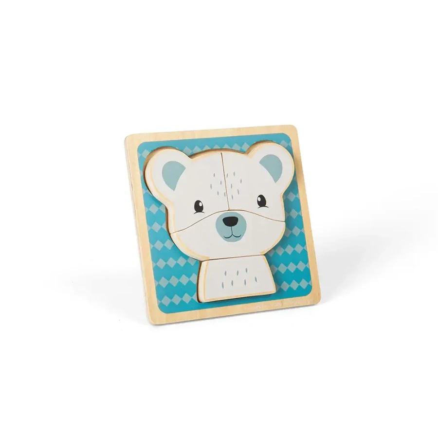 Drewniane puzzle Miś Polarny / Bigjigs Toys