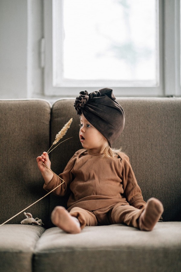Turban Velvet Dark Chocolate RÓŻNE ROZMIARY / Looks by LUKS