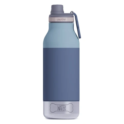 Butelka z miskami dla psa Buddy, 1L - pastel blue / Asobu