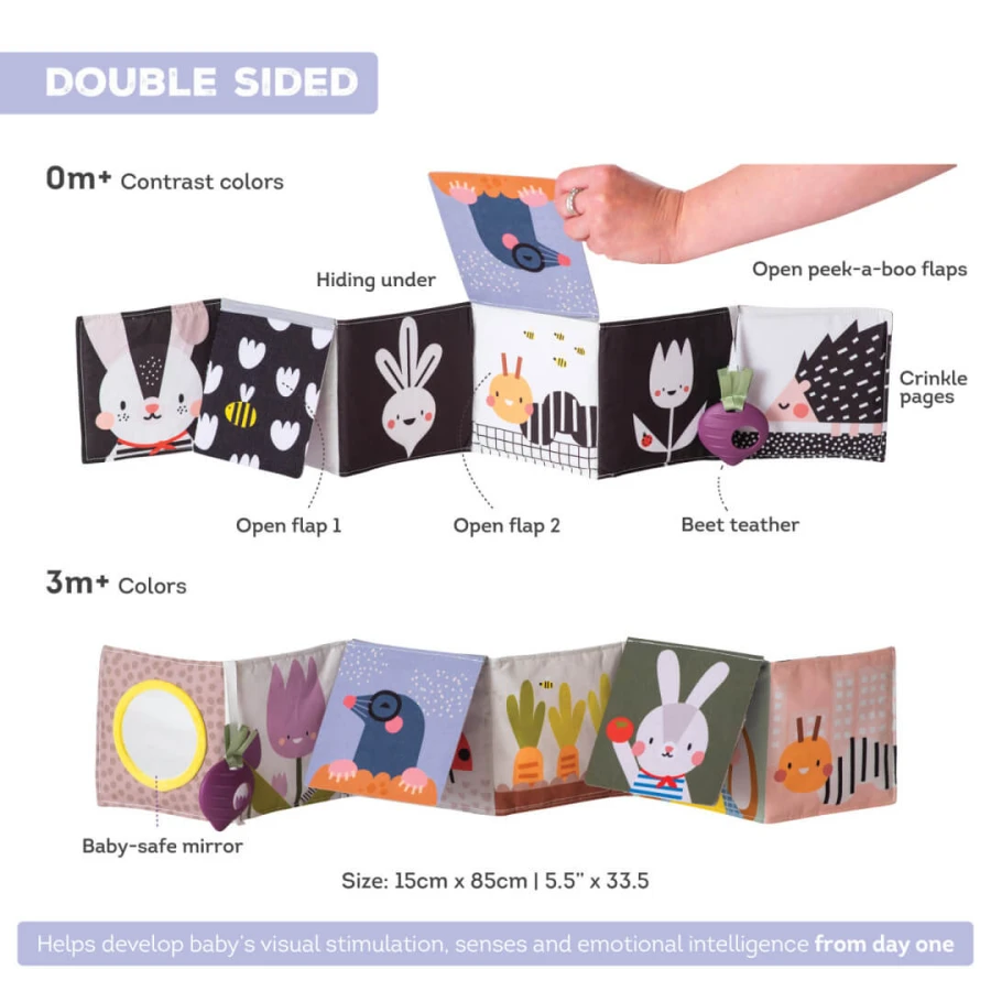 Dwustronna książeczka sensoryczna - Urban Garden / Taf Toys