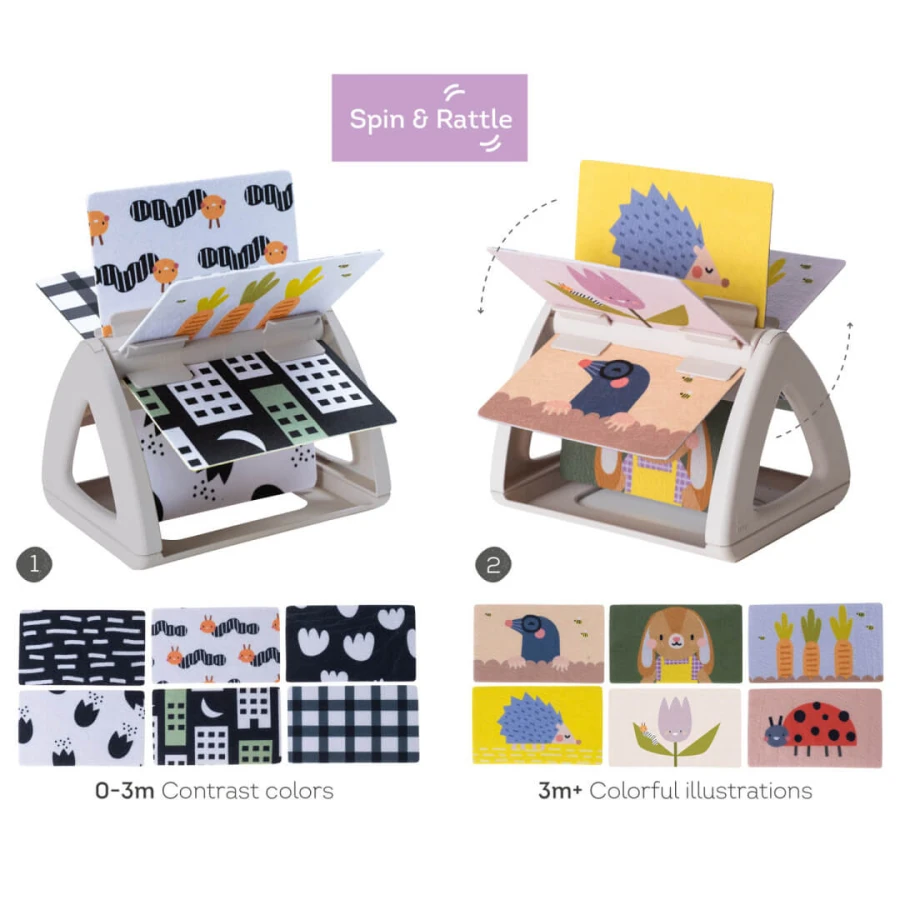 Obracająca się książeczka grzechocząca Tummy Time / Taf Toys