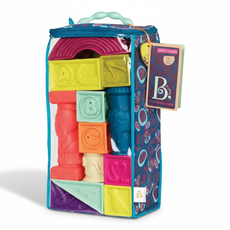 Elemenosqueeze – klocki miękkie – zestaw duży / B.Toys