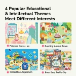 Zestaw żelowych naklejek wielokrotnego użytku - Princess Dress-Up / Mideer