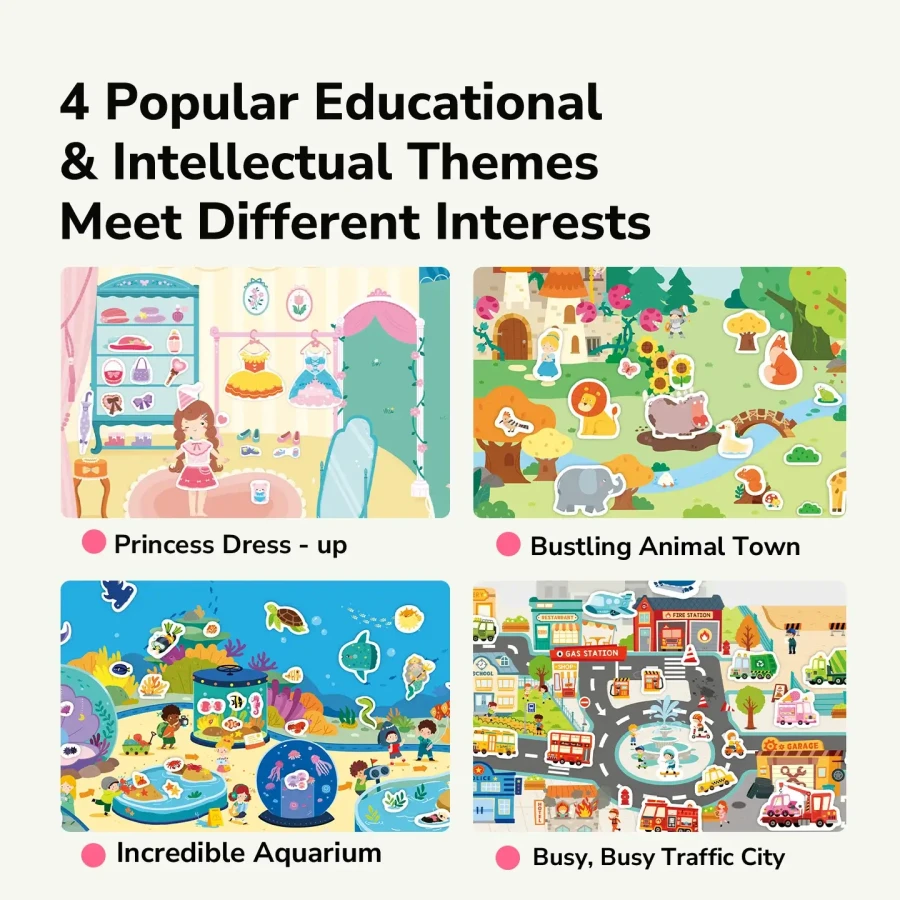 Zestaw żelowych naklejek wielokrotnego użytku - Princess Dress-Up / Mideer