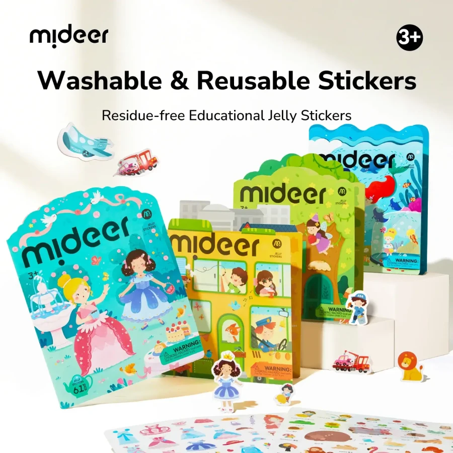 Zestaw żelowych naklejek wielokrotnego użytku - Princess Dress-Up / Mideer
