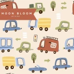 Śliniak z rękawami Vroom / Moon Bloom