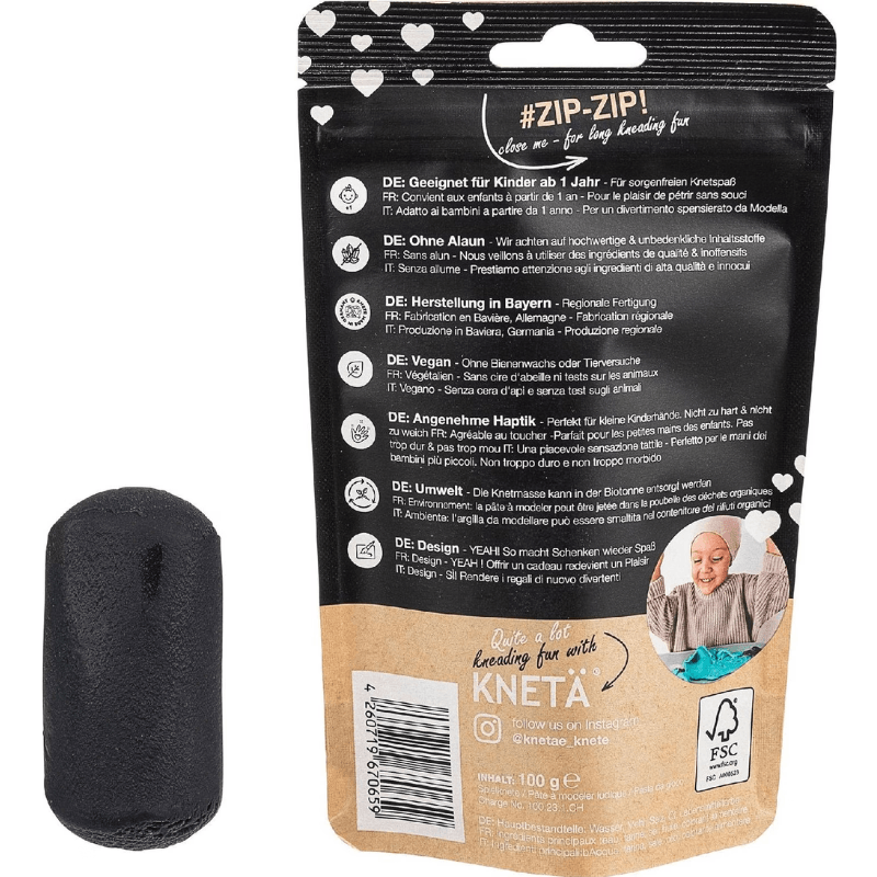 Wegańska masa plastyczna, 100g - czarna / KNETA