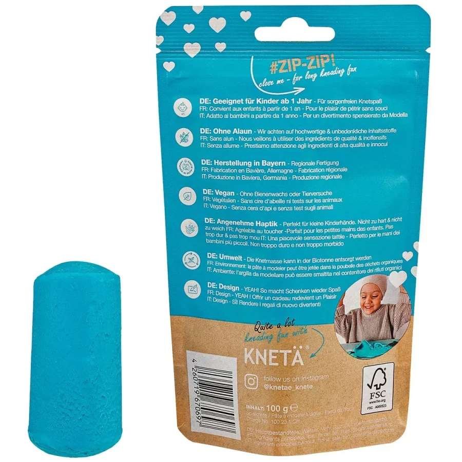Wegańska masa plastyczna, 100g - turkusowa / KNETA