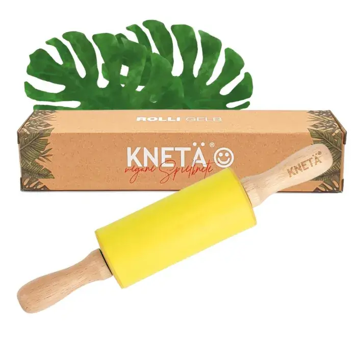 Silikonowy wałek do ciastoliny Rolli - żółty / KNETA