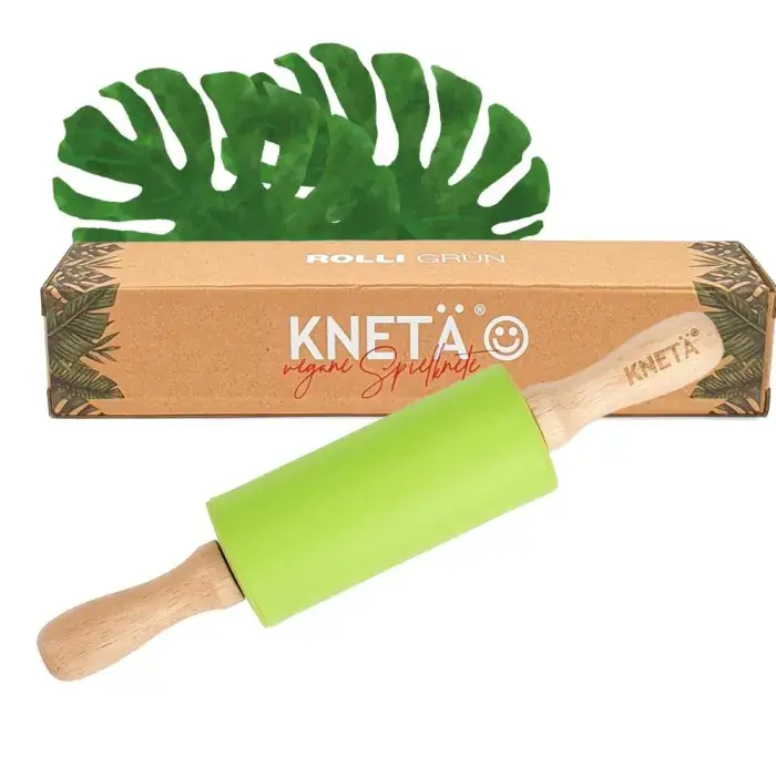 Silikonowy wałek do ciastoliny Rolli - zielony / KNETA