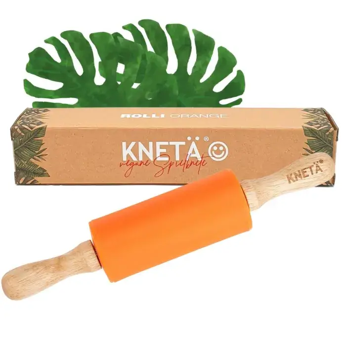 Silikonowy wałek do ciastoliny Rolli - pomarańczowy / KNETA