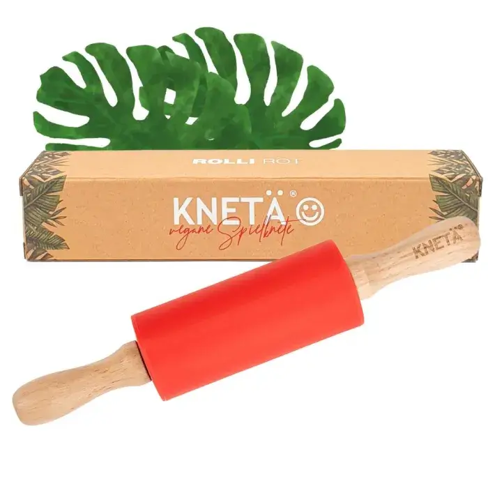 Silikonowy wałek do ciastoliny Rolli - czerwony / KNETA