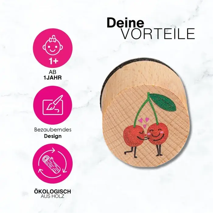 Zestaw drewnianych stempli, 6szt. - Fruits / KNETA