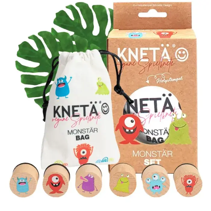Zestaw drewnianych stempli, 6szt. - Monster / KNETA
