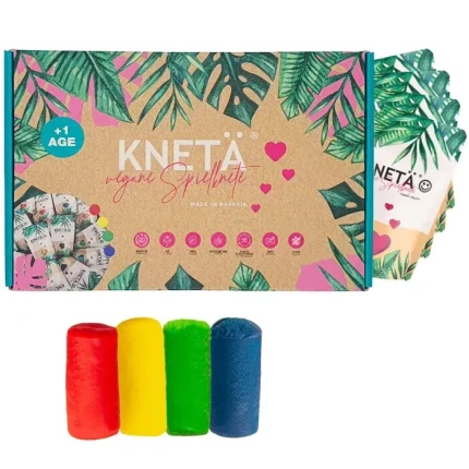 Zestaw 4 kolorów wegańskiej ciastoliny, 4x50g / KNETA