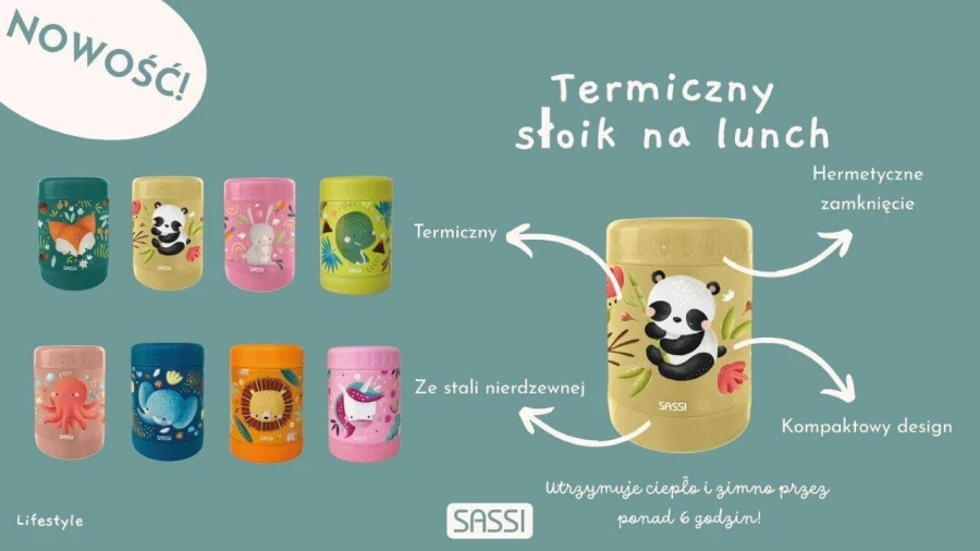 Termos obiadowy dla dzieci 350ml - Panda / SASSI