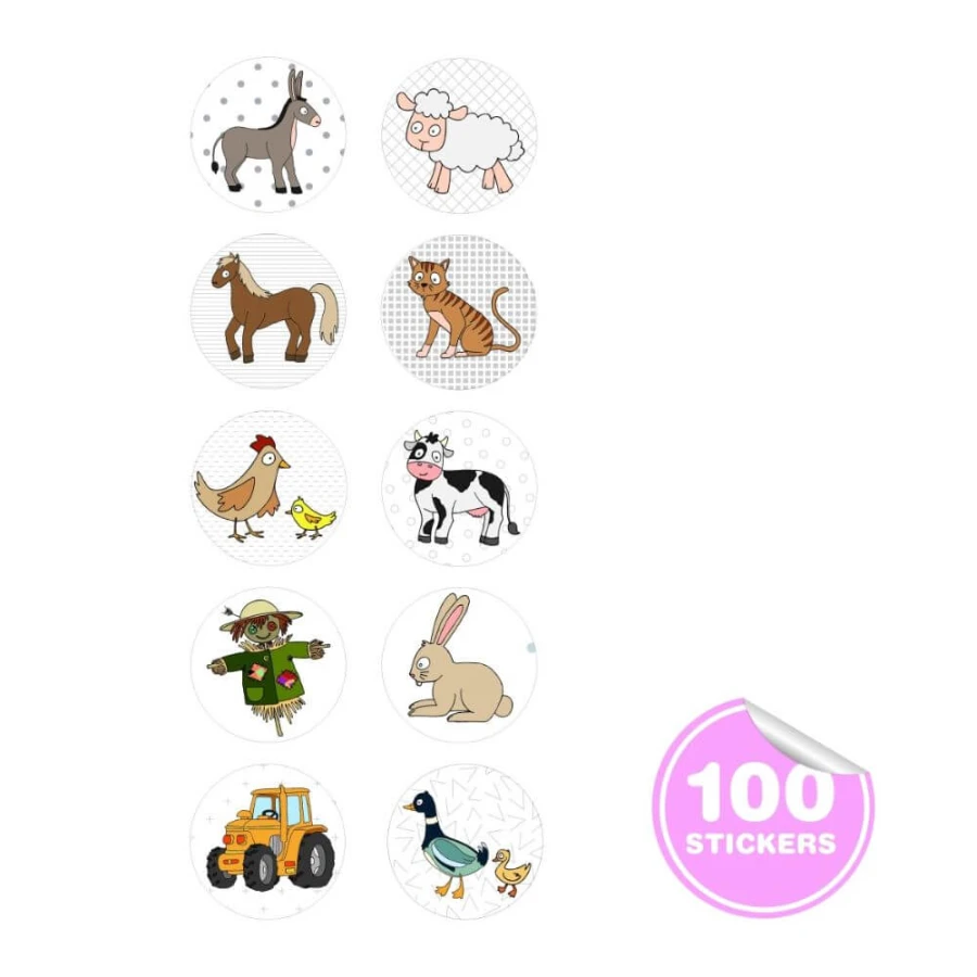 Stempel z naklejkami - Farma / Apli kids