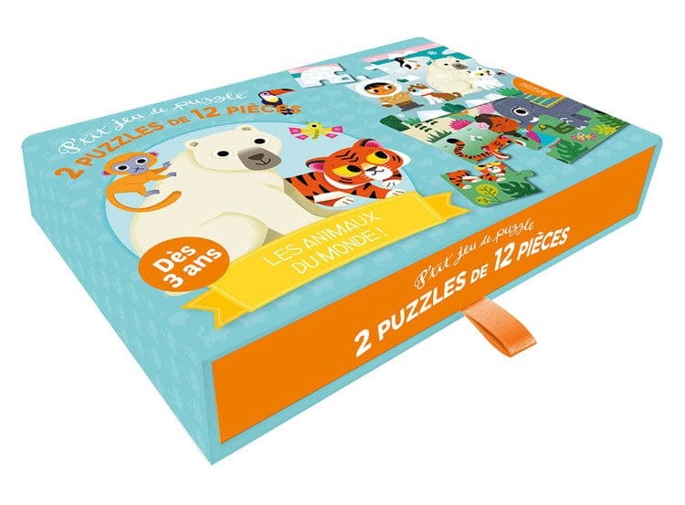 Zestaw 2x puzzle antarktyda i dżungla 3+ / Auzou