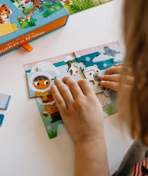 Zestaw 2x puzzle antarktyda i dżungla 3+ / Auzou