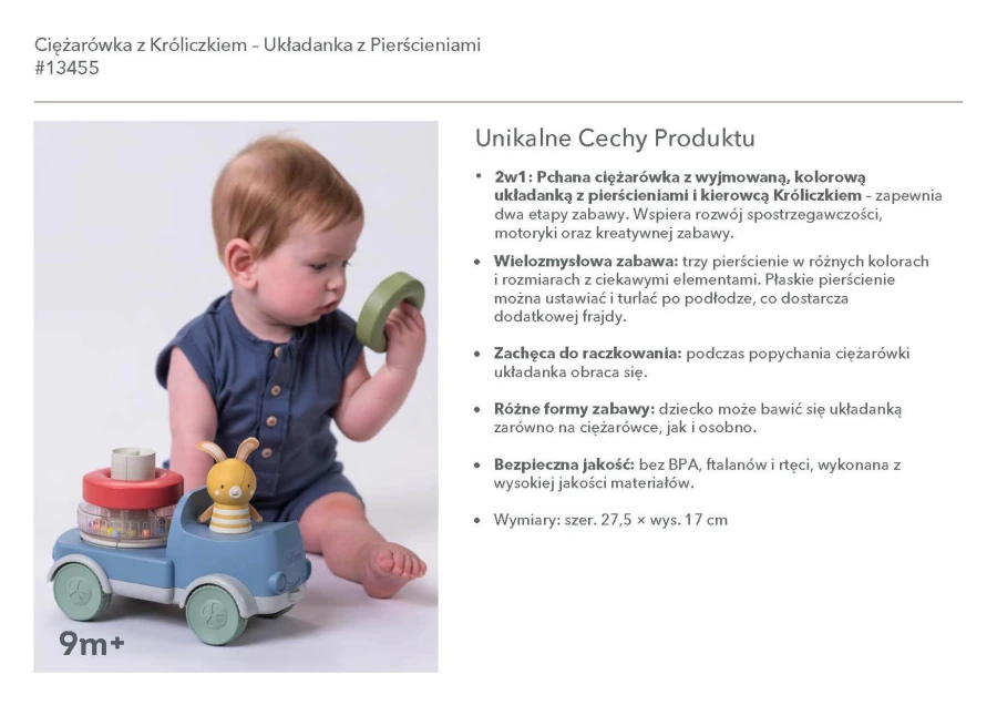 Kolorowa Ciężarówka z Króliczkiem 2w1 / Taf Toys