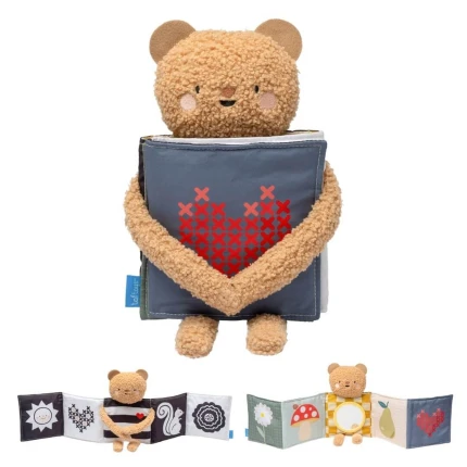 Dwustronna książeczka sensoryczna - przytulny miś / Taf Toys