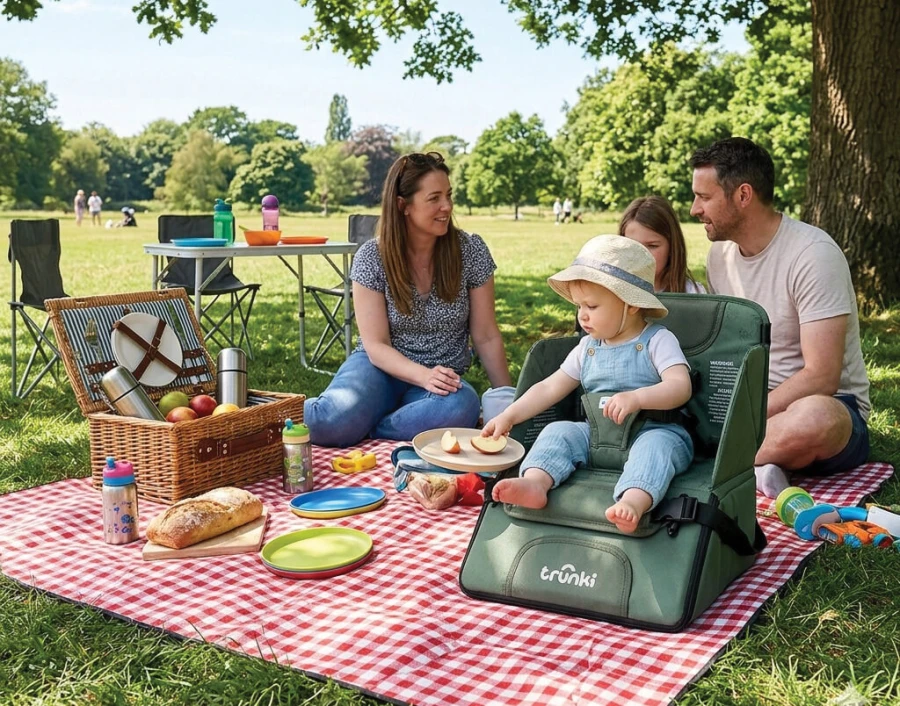 Przenośne krzesełko podwyższające Trunki - Zielone / Trunki