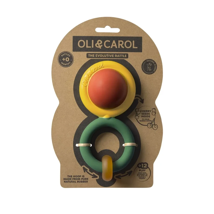 Kauczukowa grzechotka sensoryczna Evolutive Capsule / Oli & Carol