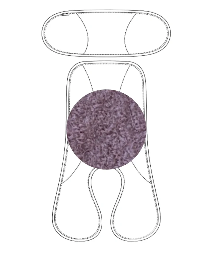 Dwuczęściowa wełniana wkładka termoregulacyjna MIDI merino do fotelika do 105 cm WRZOS / Patulove