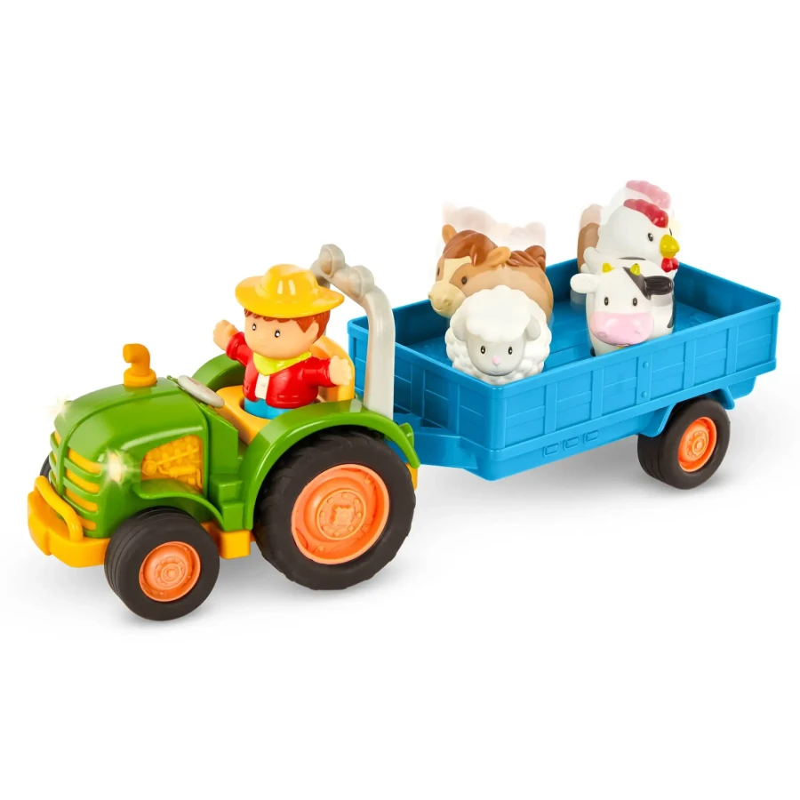 Traktor z przyczepą, rolnikiem i zwierzętami - Farming Fun Tractor / Battat