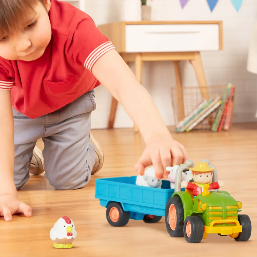 Traktor z przyczepą, rolnikiem i zwierzętami - Farming Fun Tractor / Battat