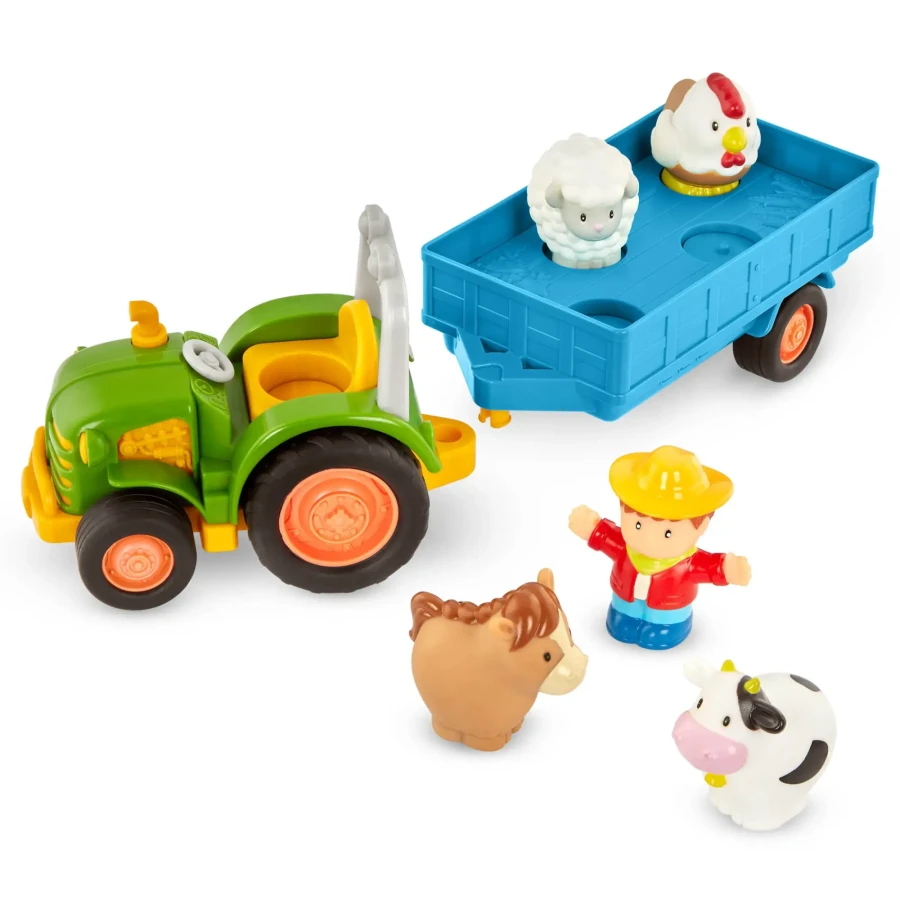 Traktor z przyczepą, rolnikiem i zwierzętami - Farming Fun Tractor / Battat