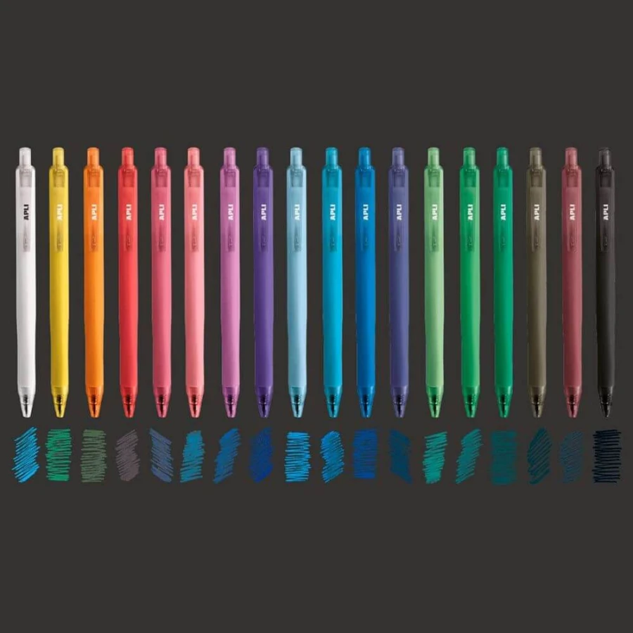 Długopisy żelowe z tuszem akrylowym Color Click, 18 kolorów / Apli Kids