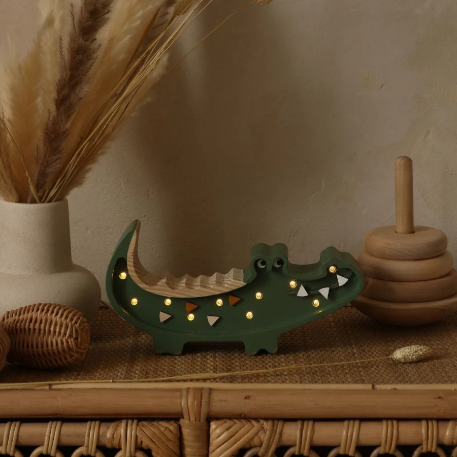 Lampa Little Lights Krokodyl PAPKIN GREEN/Little Lights