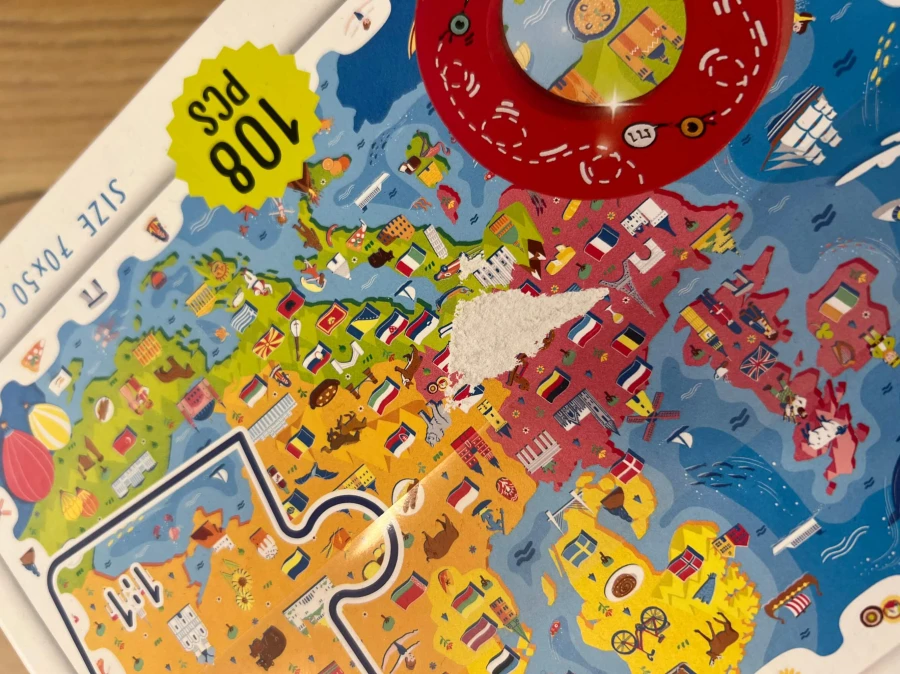 USZKODZONE OPAKOWANIE: DETECTIVE PUZZLE - puzzle, gra detektywistyczna - MAPA EUROPY / Ludattica