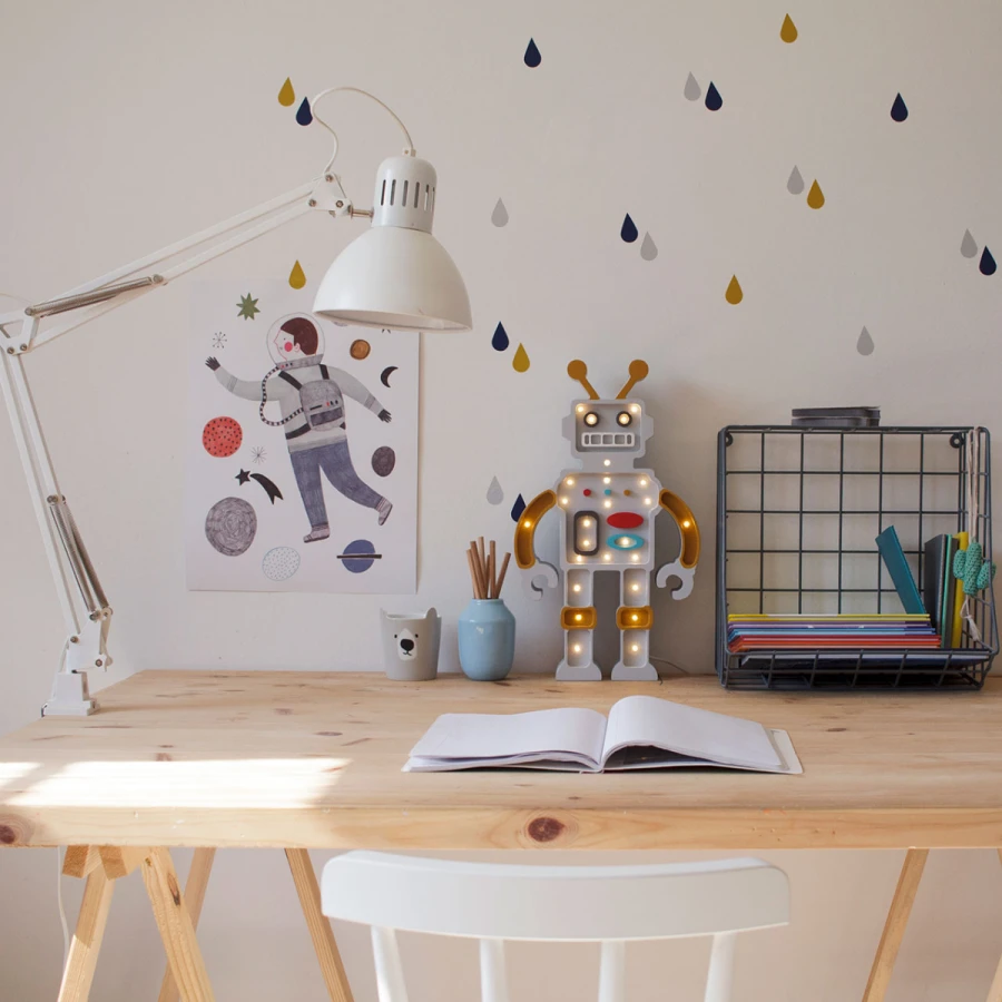 Lampa Little Lights Robot METALIC BLUE / Little Lights