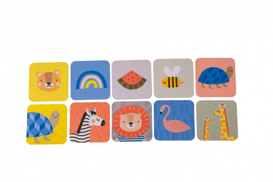 Karty Savannah z lusterkiem - zestaw edukacyjny dla niemowląt / Taf Toys